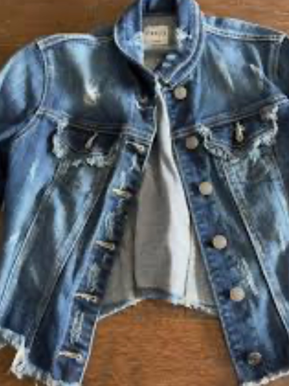 Cello Distressed Blue Denim Jacket for Women